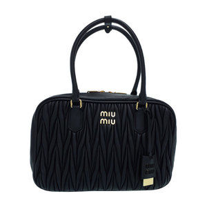 Miu Miu Matelasse Top Handle Bag Black